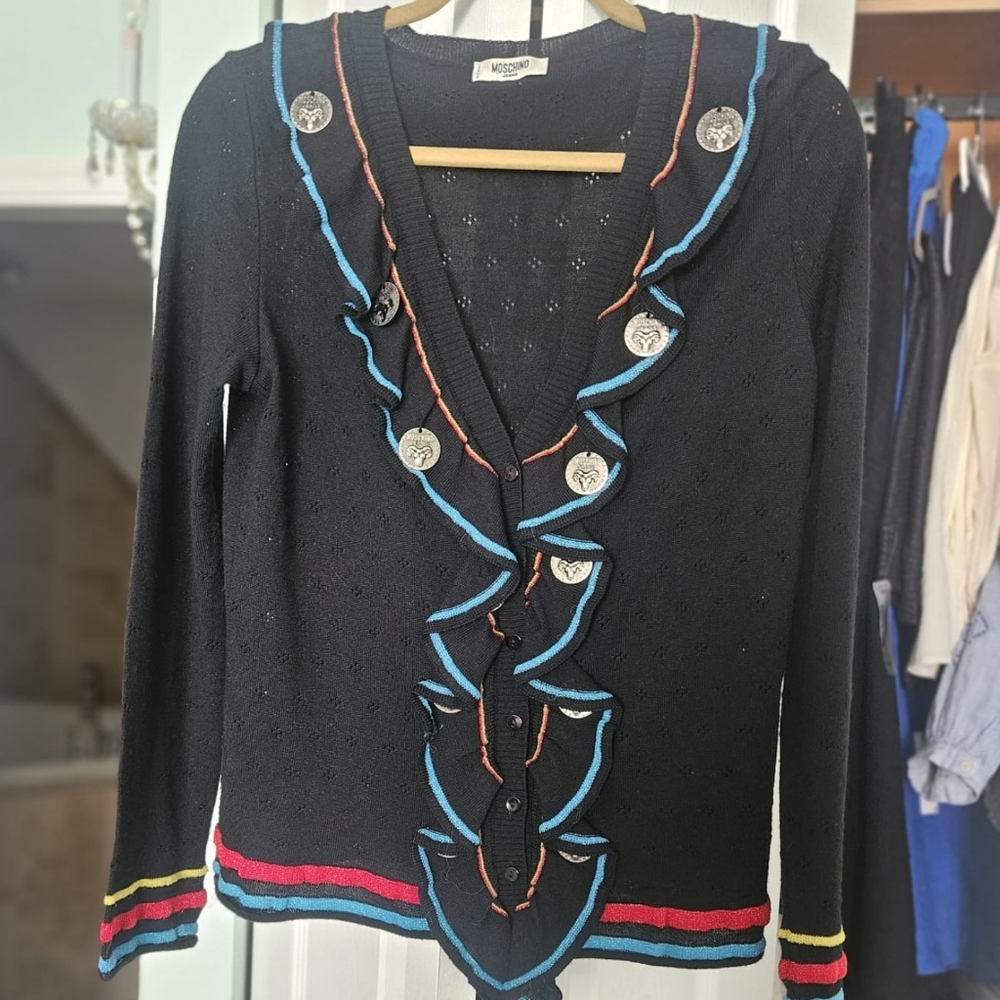 Moschino Monete Embelished blouse sz 12